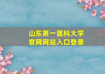 山东第一医科大学官网网站入口登录