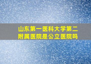 山东第一医科大学第二附属医院是公立医院吗