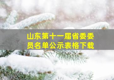 山东第十一届省委委员名单公示表格下载