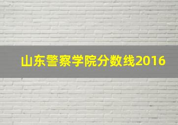 山东警察学院分数线2016