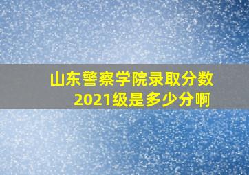 山东警察学院录取分数2021级是多少分啊