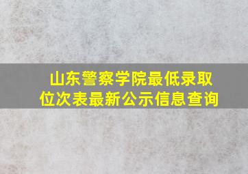 山东警察学院最低录取位次表最新公示信息查询