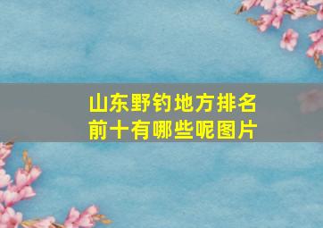 山东野钓地方排名前十有哪些呢图片