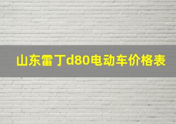 山东雷丁d80电动车价格表