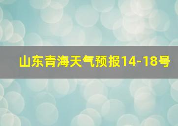 山东青海天气预报14-18号