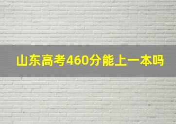 山东高考460分能上一本吗