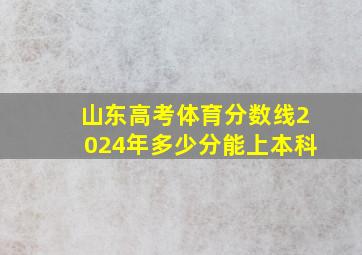 山东高考体育分数线2024年多少分能上本科