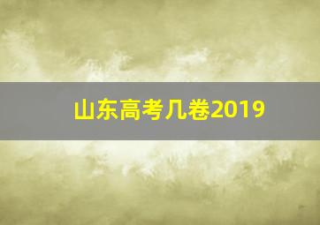 山东高考几卷2019