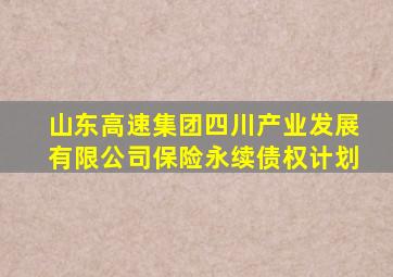 山东高速集团四川产业发展有限公司保险永续债权计划