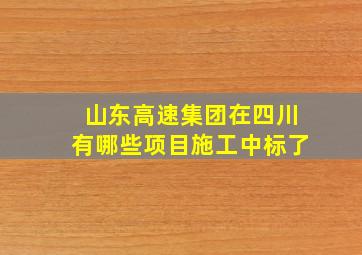 山东高速集团在四川有哪些项目施工中标了