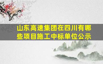 山东高速集团在四川有哪些项目施工中标单位公示