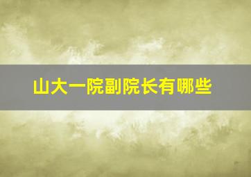 山大一院副院长有哪些