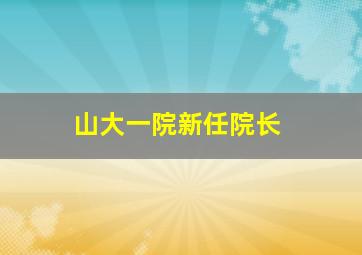 山大一院新任院长