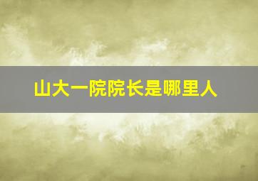 山大一院院长是哪里人