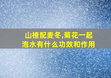 山楂配麦冬,菊花一起泡水有什么功效和作用