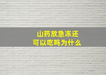 山药放急冻还可以吃吗为什么