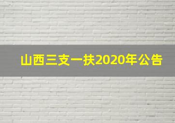 山西三支一扶2020年公告