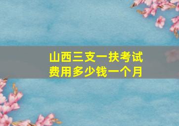 山西三支一扶考试费用多少钱一个月