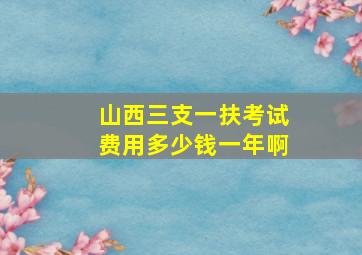 山西三支一扶考试费用多少钱一年啊