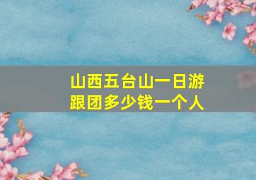 山西五台山一日游跟团多少钱一个人