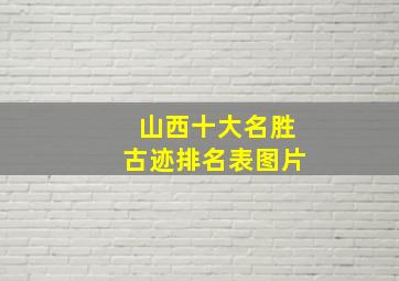 山西十大名胜古迹排名表图片