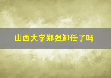 山西大学郑强卸任了吗