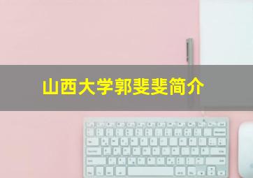 山西大学郭斐斐简介