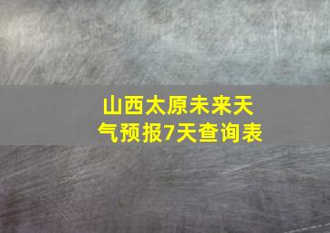 山西太原未来天气预报7天查询表