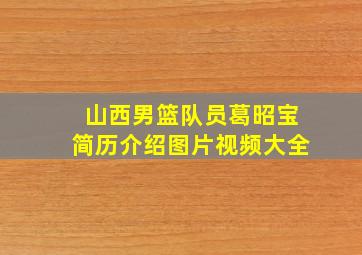 山西男篮队员葛昭宝简历介绍图片视频大全