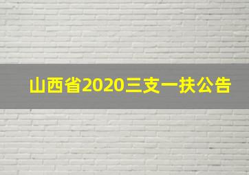 山西省2020三支一扶公告