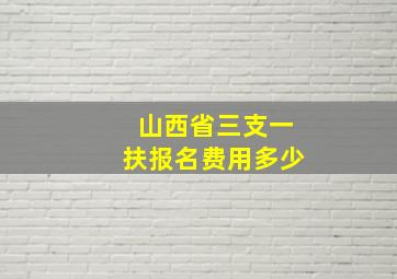 山西省三支一扶报名费用多少