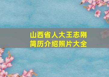 山西省人大王志刚简历介绍照片大全