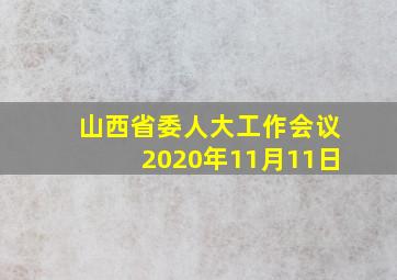 山西省委人大工作会议2020年11月11日