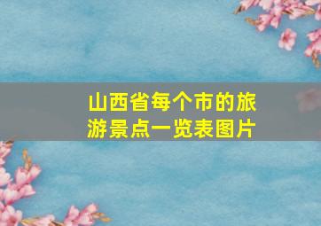 山西省每个市的旅游景点一览表图片