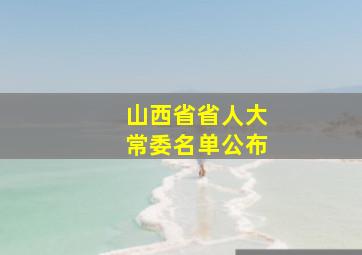 山西省省人大常委名单公布