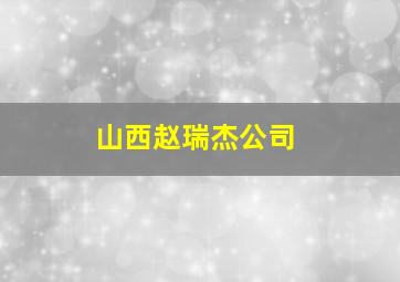 山西赵瑞杰公司