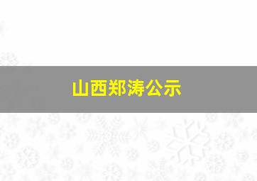 山西郑涛公示