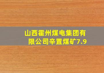 山西霍州煤电集团有限公司辛置煤矿7.9