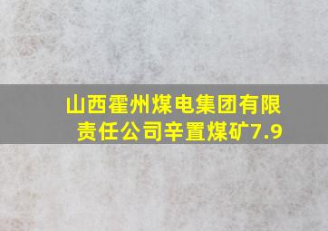 山西霍州煤电集团有限责任公司辛置煤矿7.9