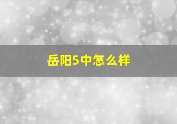 岳阳5中怎么样