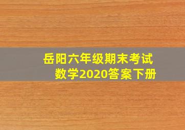 岳阳六年级期末考试数学2020答案下册