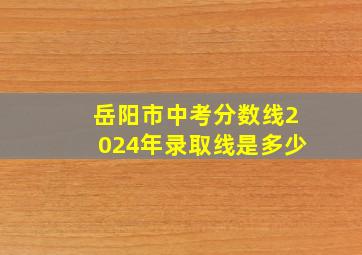 岳阳市中考分数线2024年录取线是多少