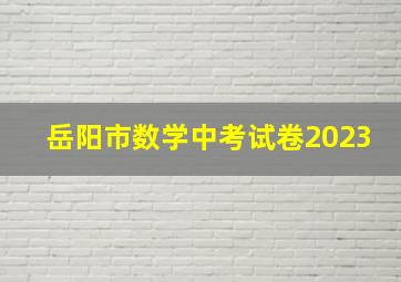 岳阳市数学中考试卷2023