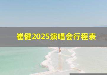 崔健2025演唱会行程表