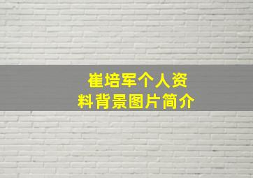 崔培军个人资料背景图片简介