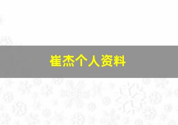 崔杰个人资料