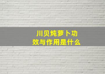 川贝炖萝卜功效与作用是什么