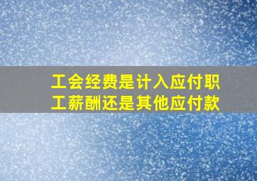 工会经费是计入应付职工薪酬还是其他应付款