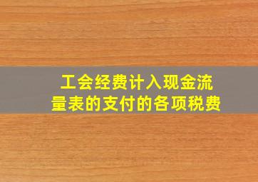 工会经费计入现金流量表的支付的各项税费