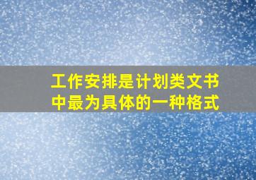 工作安排是计划类文书中最为具体的一种格式